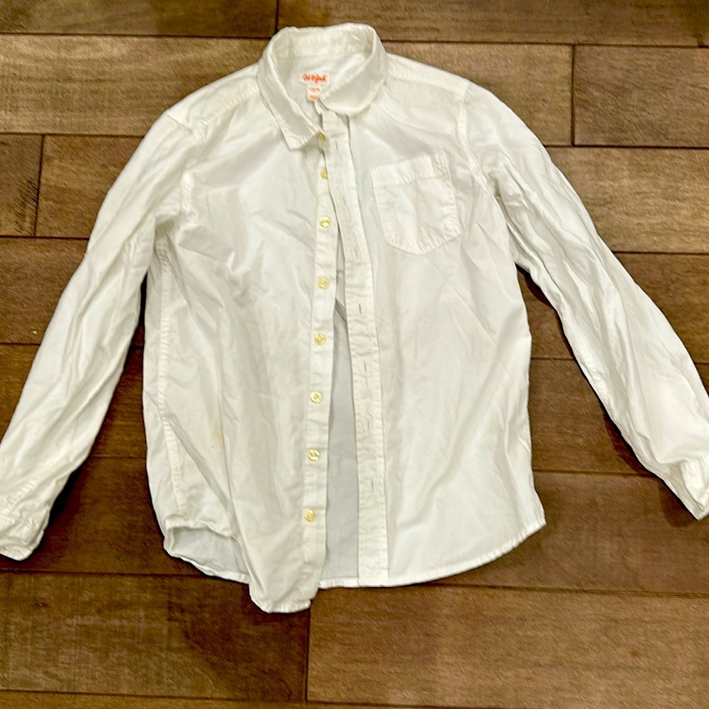 Boys white cotton button down